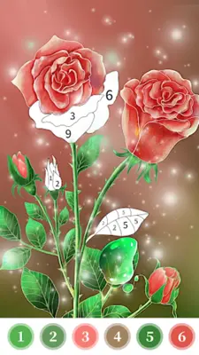 Rose Coloring Book Color Games android App screenshot 1